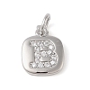 Rack Plating Brass Micro Pave CLear Cubic Zirconia Charms KK-E110-14P-B-1