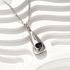 304 Stainless Steel Black Enamel Heart Teardrop Keepsake Ashes Memorial Necklaces NJEW-P326-06P-2