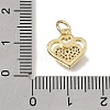 Brass Micro Pave Clear Cubic Zirconia Charms CU-L001-19G-02-3