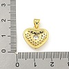 Heart Rack Plating Brass Micro Pave Cubic Zirconia Charms KK-Z053-17G-04-3