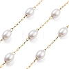 Handmade Oval ABS Imitation Pearl Beaded Chains CHS-P019-09B-G-1