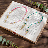 2Pcs 2 Styles Glass & Acrylic & Brass & CCB Plastic Beaded Bookmark HJEW-NB00351-4