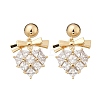 Brass Clear Cubic Zirconia Stud Earrings EJEW-D301-06G-04-4