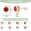 8 Pairs 8 Color Brass Micro Pave Cubic Zirconia Stud Earring Findings KK-BC0011-48-2