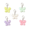 Opaque Acrylic Imitation Pearl Butterfly Pendant Decorations HJEW-JM03920-02-2