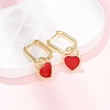 Brass Heart Hoop Earrings EJEW-C174-04G-3