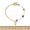 Heart Brass Charm Bracelets BJEW-JB13610-01-2