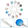12Pcs 12 Colors Mermaid Scale Alloy Resin Zipper Pulls Charms FIND-CY0002-30-5