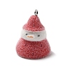 Christmas Flocky Opaque Resin Pendants LS-RESI-F062-04B-1