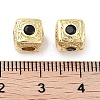 Brass Micro Pave Cubic Zirconia Beads KK-C051-28G-06-3