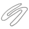 304 Stainless Steel Cuban Link Chain Necklace for Men Women NJEW-C013-02P-1