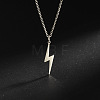 Stainless Steel Lightning Necklace Hollow Lock Collarbone Pendant Street Fashion. WJ7276-1