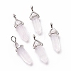 Pink Watermelon Stone Glass Pointed Pendants G-K329-26P-1