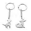 2Pcs 2 Styles 201 Stainless Steel Keychains KEYC-TAD0001-15A-1
