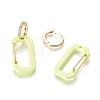 Golden Plated Brass Cubic Zirconia Hoop Earrings EJEW-G262-02G-4