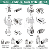 100Pcs 10 Style Tibetan Style Alloy Cord Ends TIBEP-PH0001-50-2