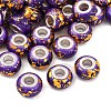 Opaque Resin Rondelle European Beads RESI-Z046-01G-1