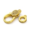 Brass Micro Pave Clear Cubic Zirconia Lobster Claw Clasps KK-A230-11G-2