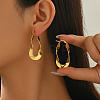 Twisted Oval Stainless Steel Hoop Earrings NI5341-3