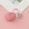 Love Heart Alloy Pendant Keychains with Smiling Face Charms SMFA-PW0001-19B-1
