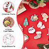 40Pcs 10 Style Christmas Sock & Santa Claus & Tree & Gingerbread Man & Deer Acrylic Brooch Pin JEWB-FH0001-32-3