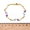 Brass Micro Pave Cubic Zirconia Link Chain Bracelets for Women BJEW-C156-04B-01GP-5