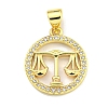 Brass Micro Pave Cubic Zirconia Pendants KK-K354-03G-07-1