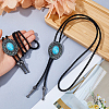 2Pcs Alloy Enamel with Synthetic Gemstone Oval Bolo Tie Necklaces NJEW-DC0001-28-3