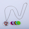 Hollow Flower Iron Diffuser Locket Pendant Necklaces with Colorful Aromatherapy Pads Inside YY9643-3