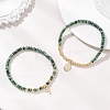 2Pcs Natural African Turquoise(Jasper) Beads Stretch Bracelets BJEW-JB13415-01-1