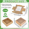 Square Folding Cardboard Kraft Paper Packing Drawer Boxes with Clear Plastic Cover CON-WH0100-57A-2