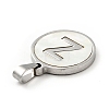 304 Stainless Steel with White Shell Pendants STAS-G268-01-P-4