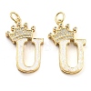 Brass Micro Pave Clear Cubic Zirconia Pendants KK-G498-01U-02-1