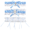 2Pcs Polyester Bride Bowknot Garter Leg Ring for Women AJEW-ME0003-25-1