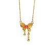 Brass Micro Pave Clear Cubic Zirconia with Enamel Pendant Necklaces for Women FS-WG014CD-01-2