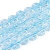 Transparent Crackle Glass Beads Strands GLAA-Q108-03A-09-1