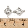 Brass Pave Clear Cubic Zirconia Connector Charms KK-P275-41P-3