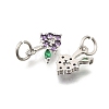 Brass Micro Pave Cubic Zirconia Charms KK-Z156-16P-2