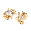 Ocean Theme Brass Micro Pave Cubic Zirconia Charms KK-F902-08C-G-2