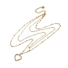 304 Stainless Steel Crystal Rhinestone Heart Pendant Double Layer Necklaces for Women NJEW-P357-03G-2