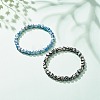 Natural Agate Beaded Stretch Bracelets BJEW-JB08252-2