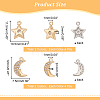 16Pcs 4 Style Brass Micro Pave Clear Cubic Zirconia Charms KK-AR0002-76-2