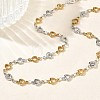 Two Tone 304 Stainless Steel Triangle Link Chain Necklaces for Women NJEW-G201-01GP-2