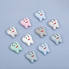 14Pcs 7 Colors Tooth Food Grade Eco-Friendly Silicone Beads SIL-FH0001-06-4