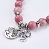 Natural Rhodochrosite Wrap Bracelets BJEW-E329-06C-4