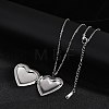 Anti-Tarnish 304 Stainless Steel Heart Locket Pendant Cable Chain Necklaces for Women NJEW-M050-04E-P-2