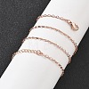 Brass Cable Chain Necklaces for Women NJEW-D302-20RG-1