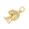 Rack Plating Brass Micro Pave Cubic Zirconia Pendants X-KK-R166-02G-03-2