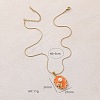 304 Stainless Steel Enamel Oval with Flower Pendant Necklaces with Imitation Pearl UX2387-5