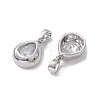 Brass Micro Pave Clear Cubic Zirconia Charms KK-K360-14P-2